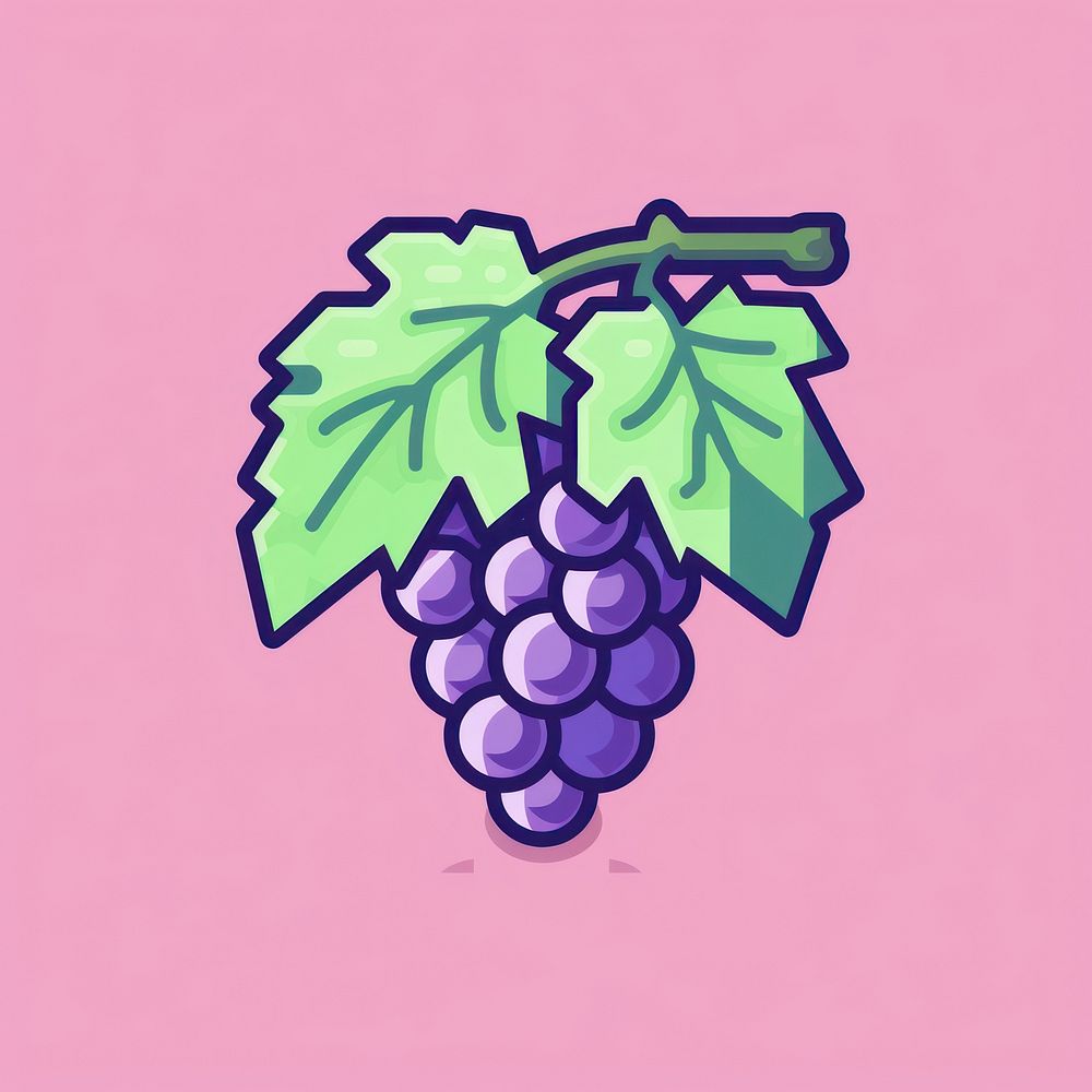 Vineyard pixel purple grapes fruit.