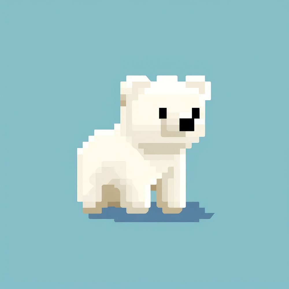 White bear pixel animal mammal cute.
