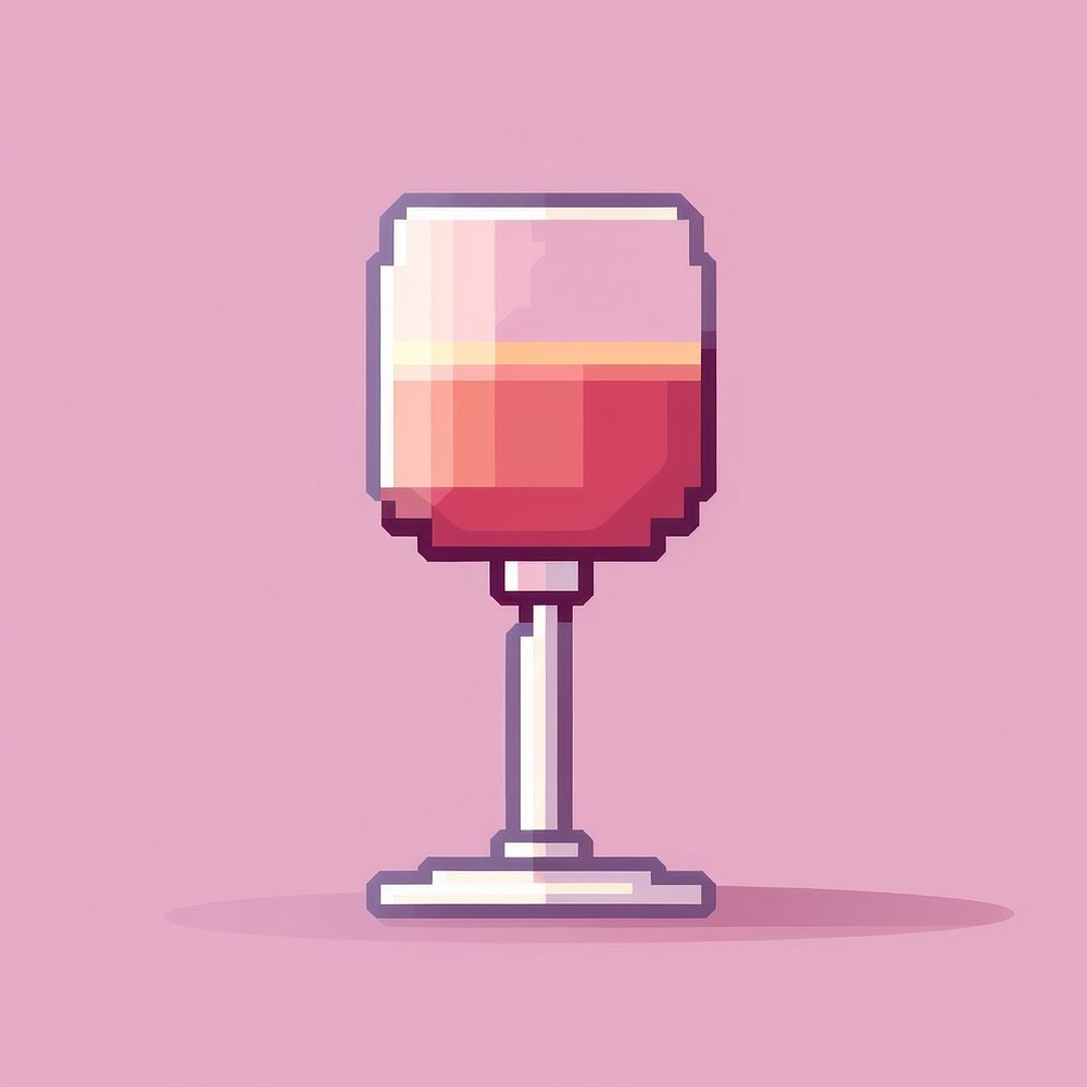 Wine glass pixel drink cosmopolitan refreshment.