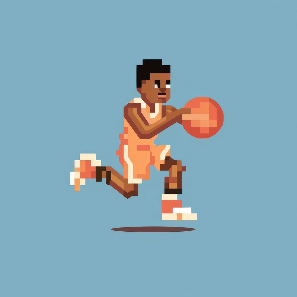 Basketball player pixel sports determination competition.
