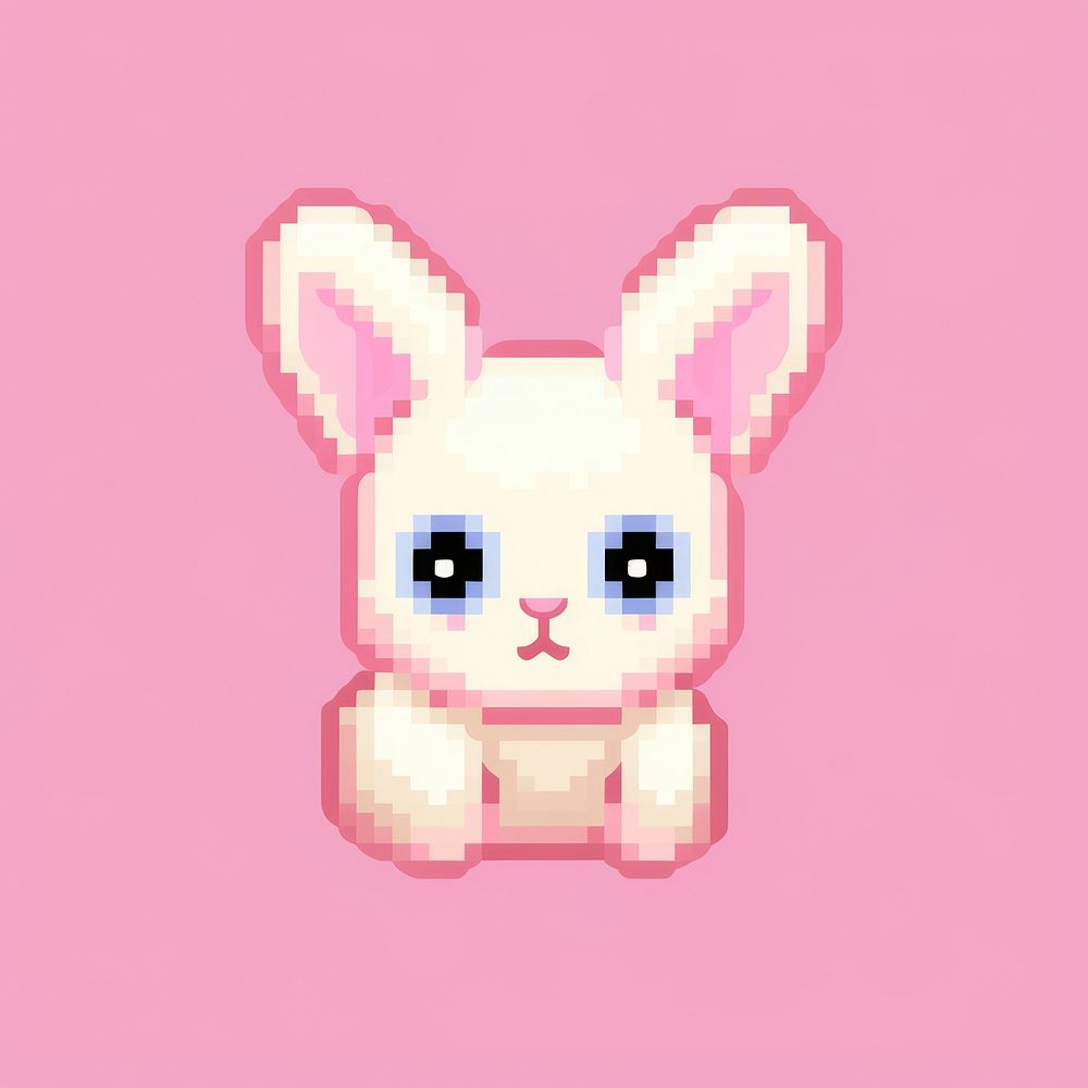 Bunny pixel animal mammal cute.