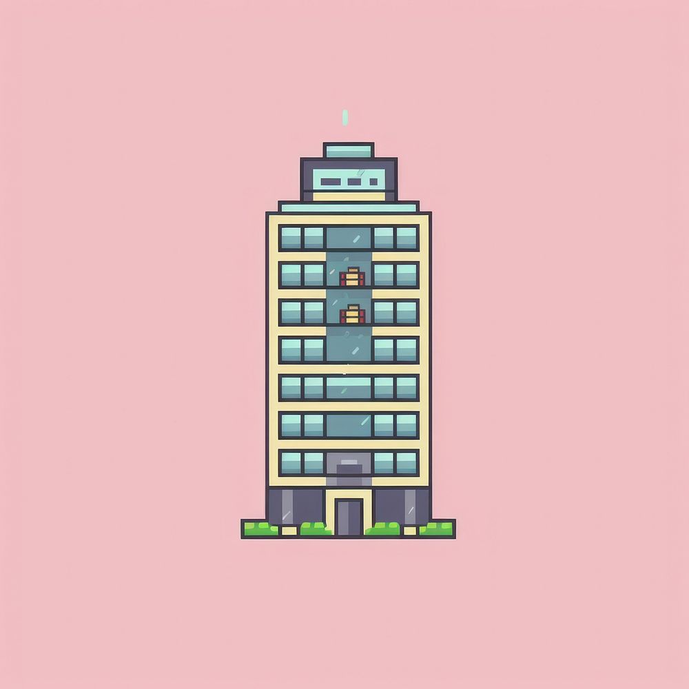 Building pixel architecture city condominium.