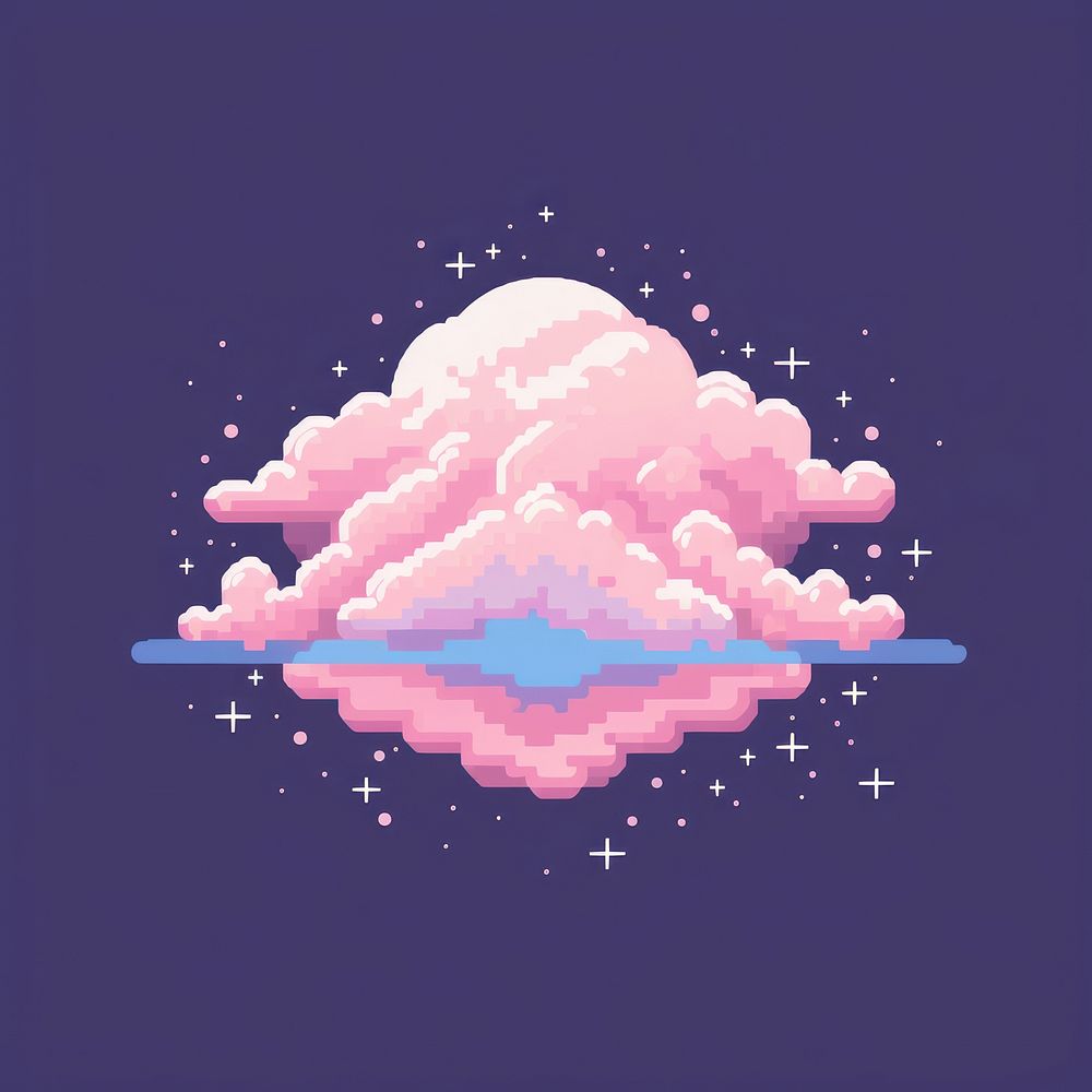 Celestial pixel nature cloud sky.
