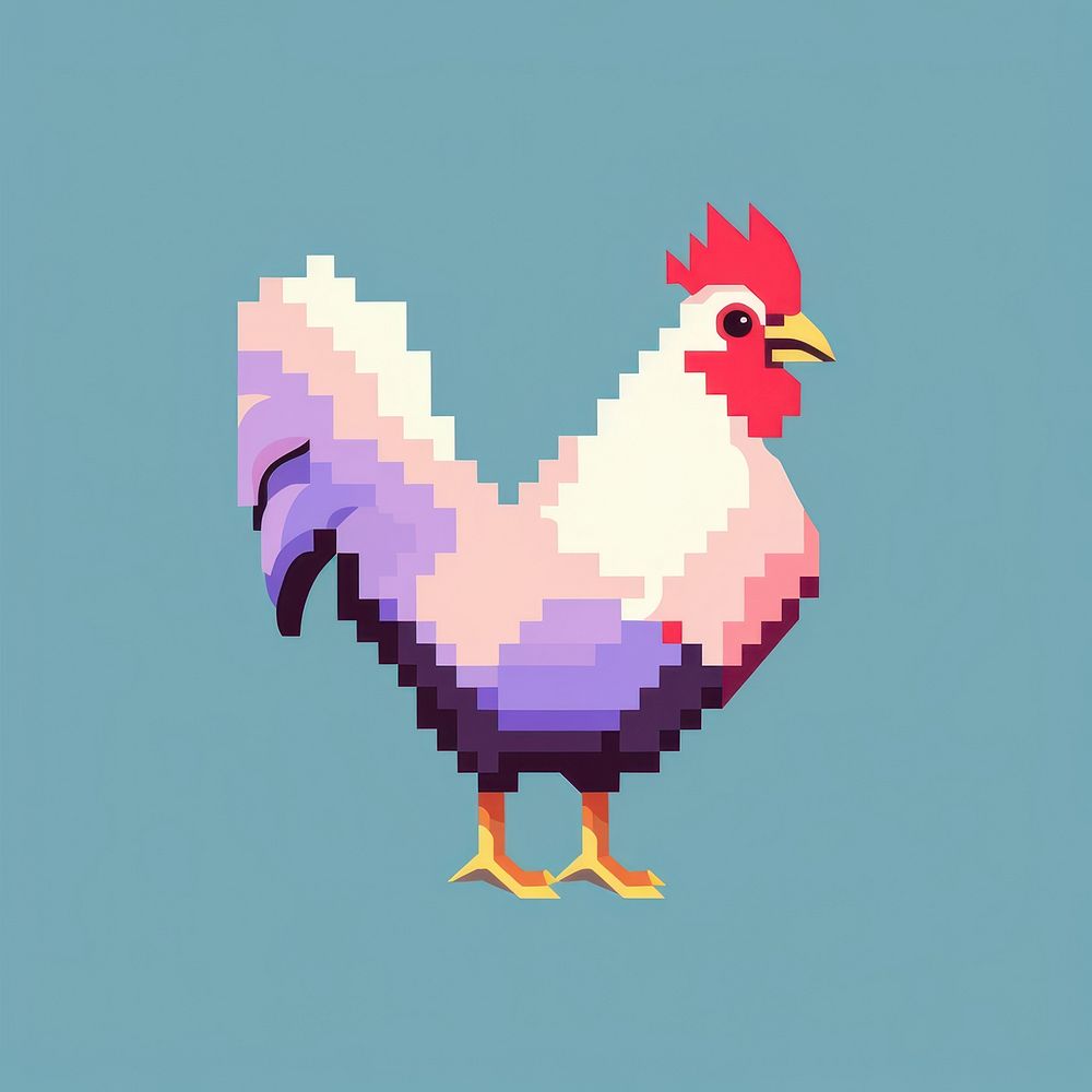 Chicken pixel poultry animal bird.