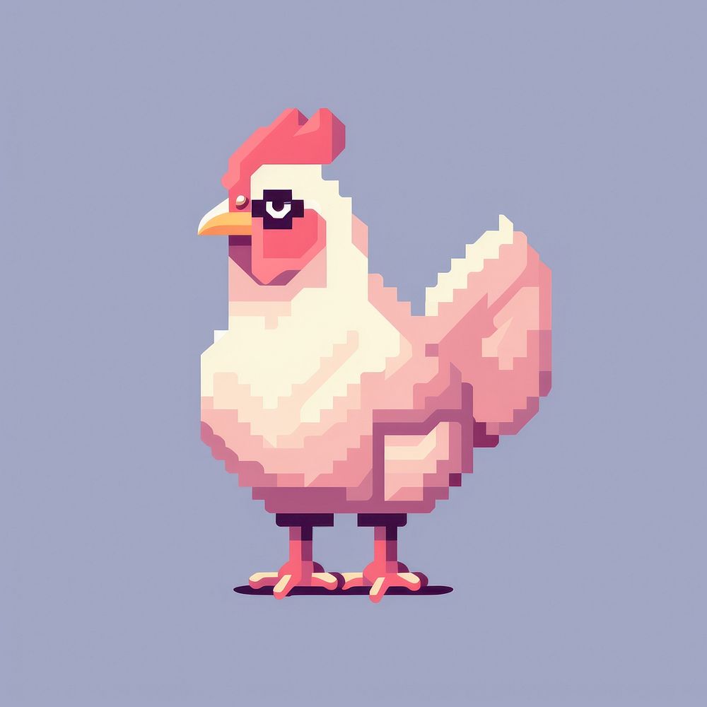 Chicken pixel animal bird representation.
