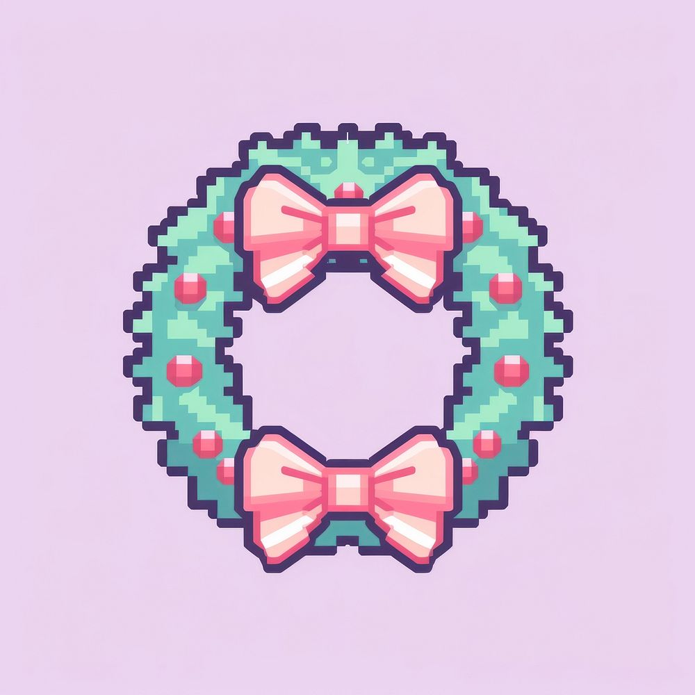 Christmas wreath pixel shape celebration accessories.