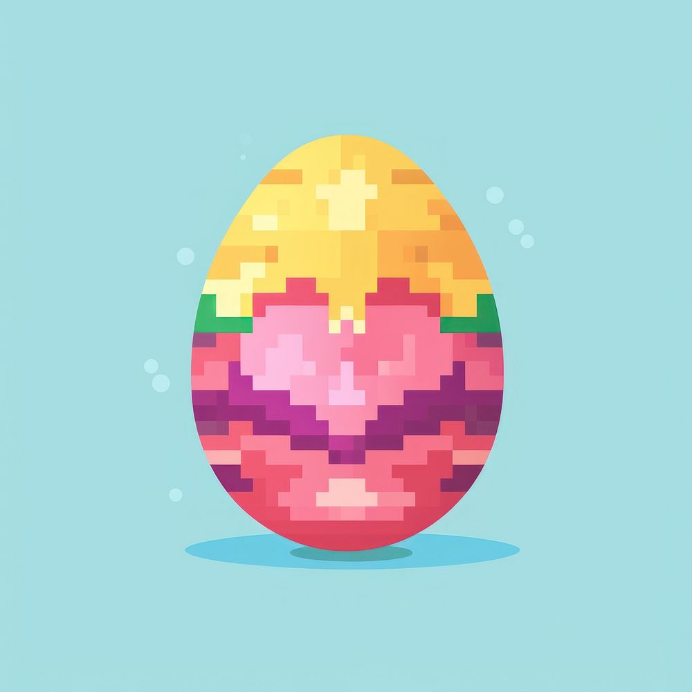 Easter eggs pixel shape celebration tradition.