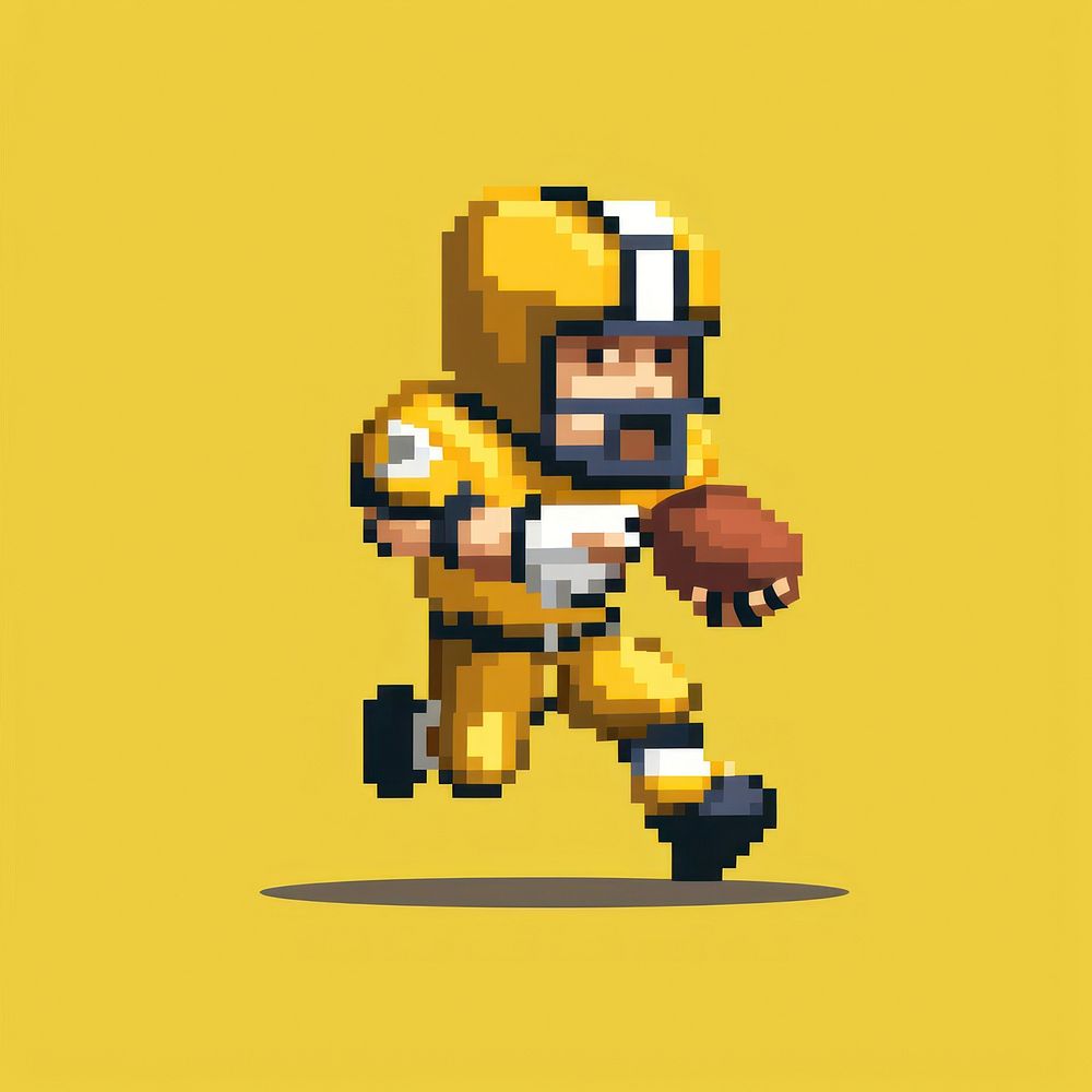 Football player pixel sports invertebrate competition.