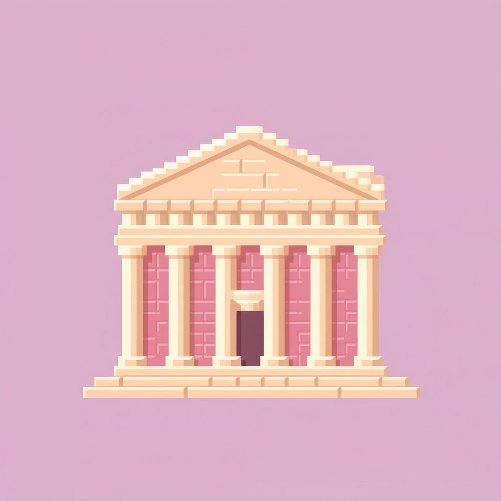 Greek architecture pixel building temple column.