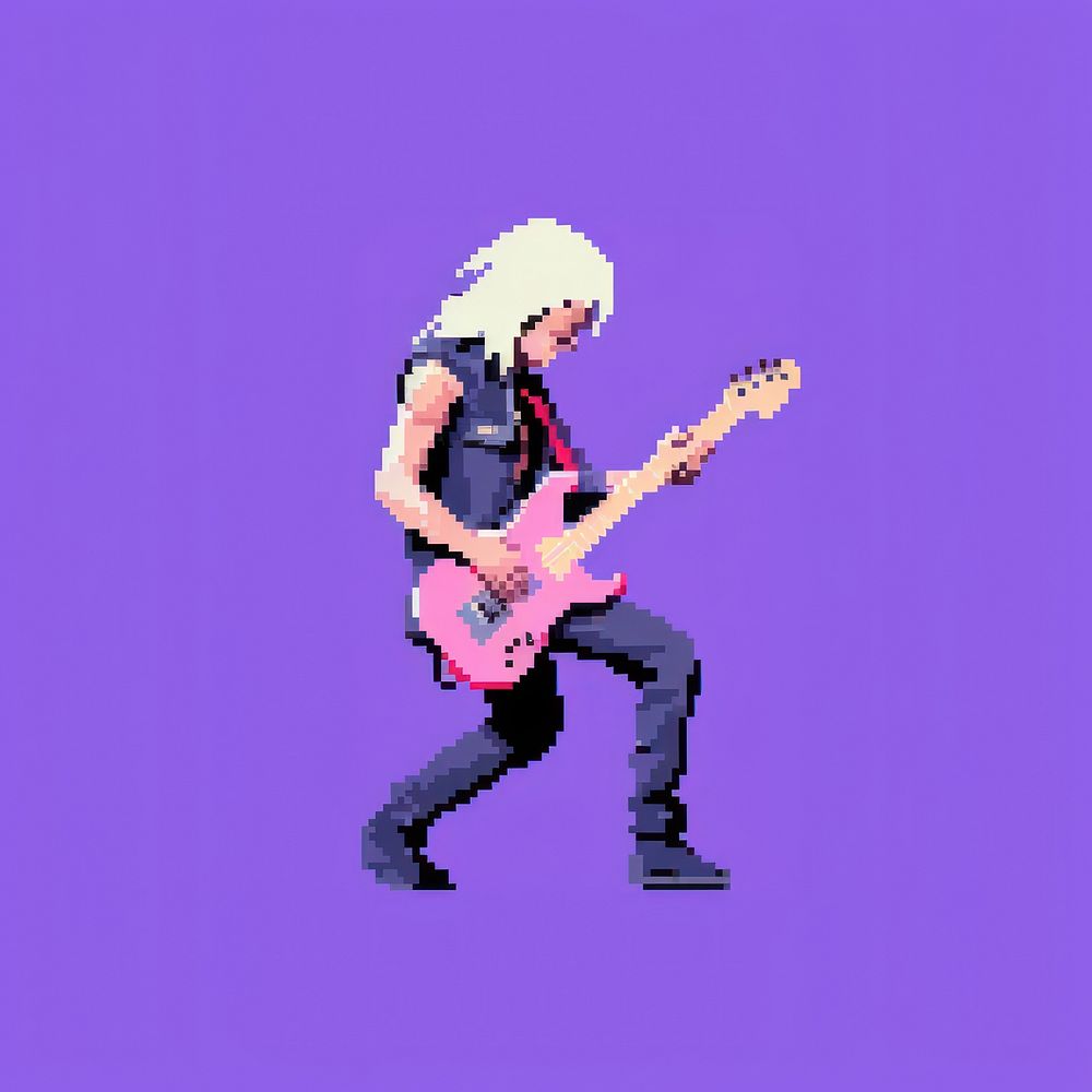 Guitarist pixel musician entertainment individuality.