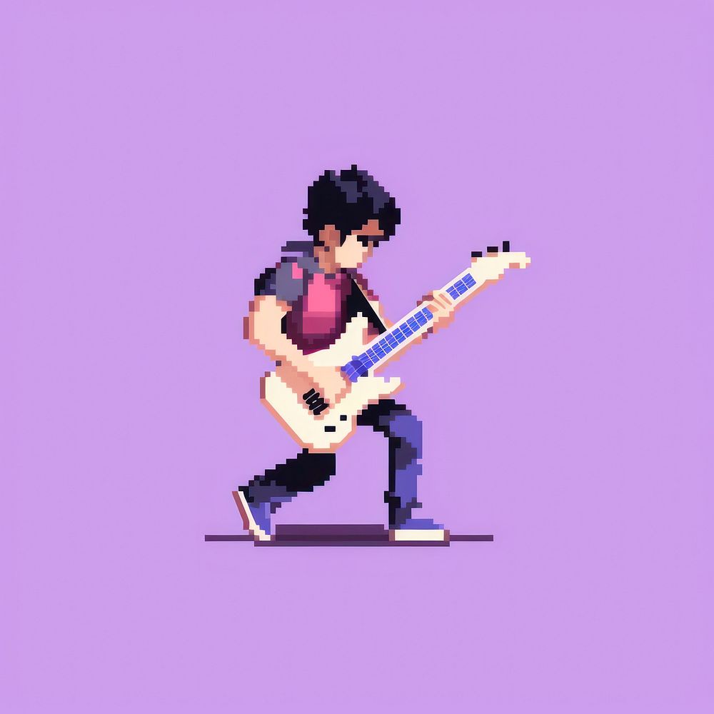 Guitarist pixel musician individuality performance.
