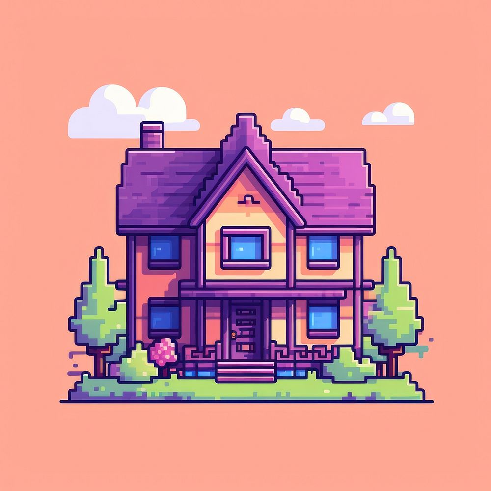 House pixel architecture building art. | Premium Photo Illustration ...