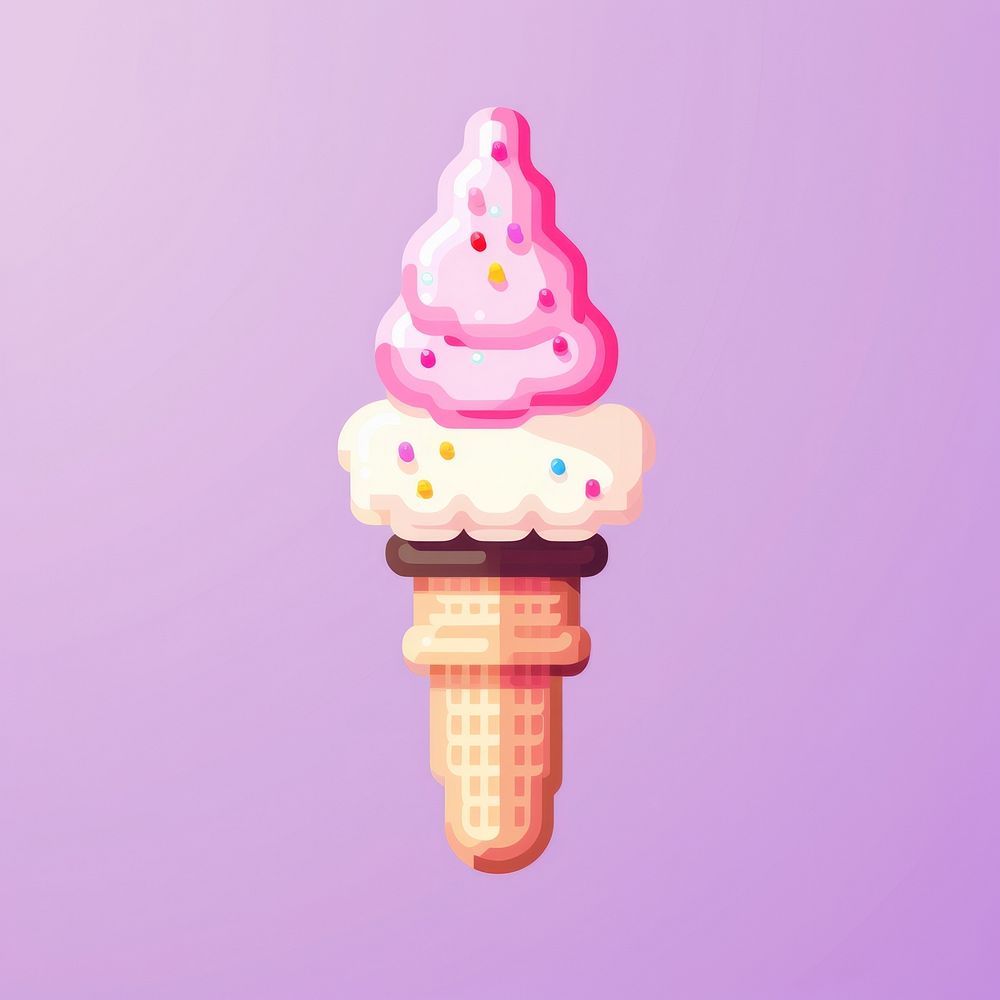 Ice cream pixel dessert food sprinkles.
