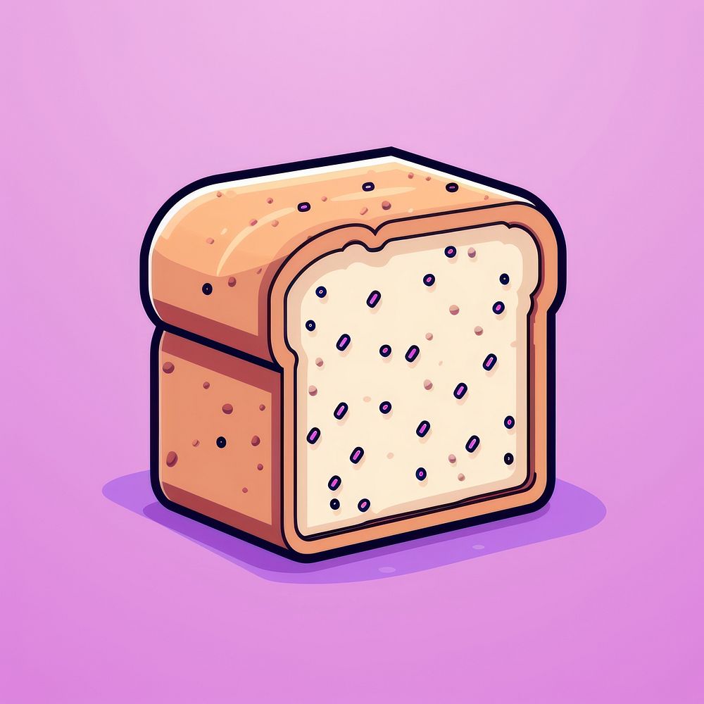 Loaf bread pixel food confectionery freshness.