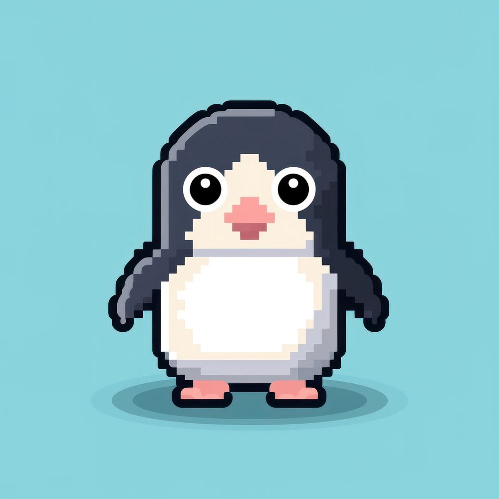 Penguin pixel animal bird cute.