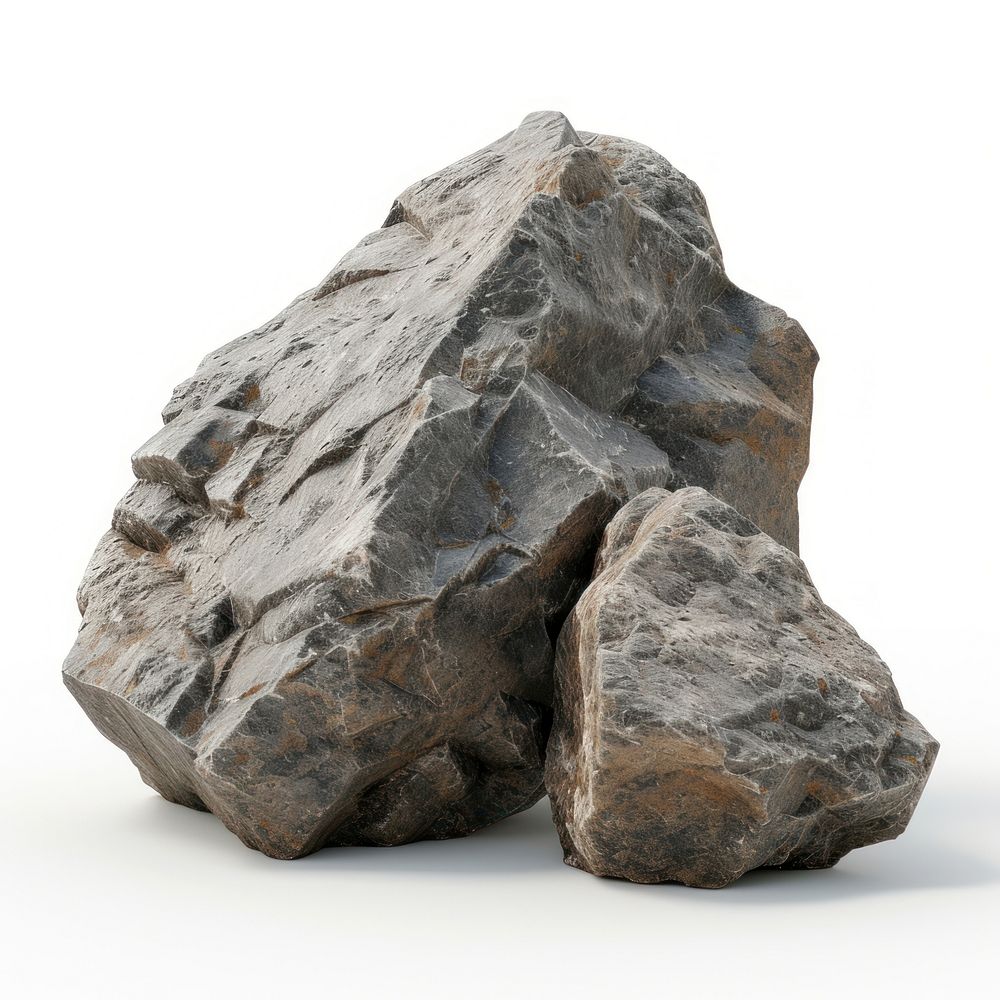 Rock mineral white background outdoors.