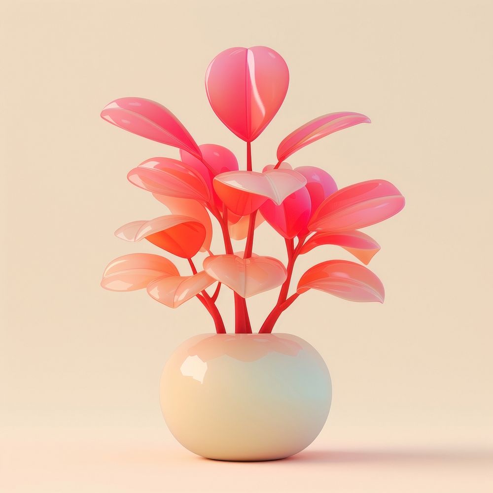 Indoor plant flower petal vase.