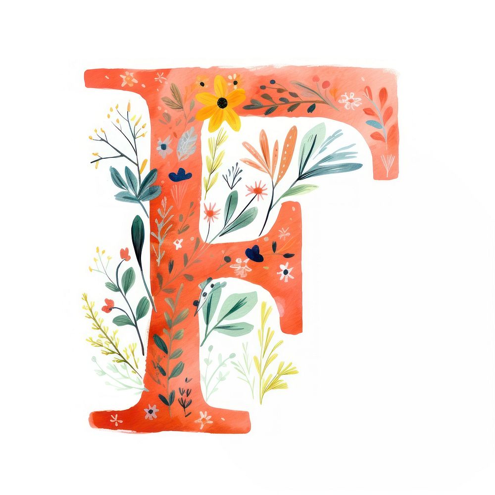Art alphabet pattern flower.