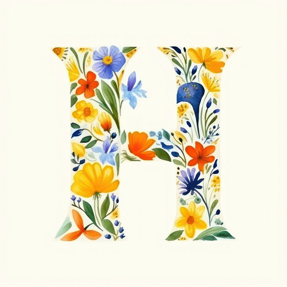 Flower text alphabet pattern.