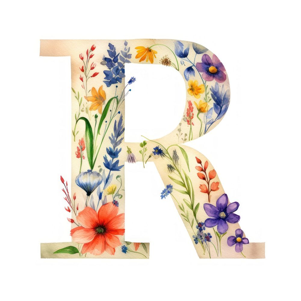 Flower text art alphabet.