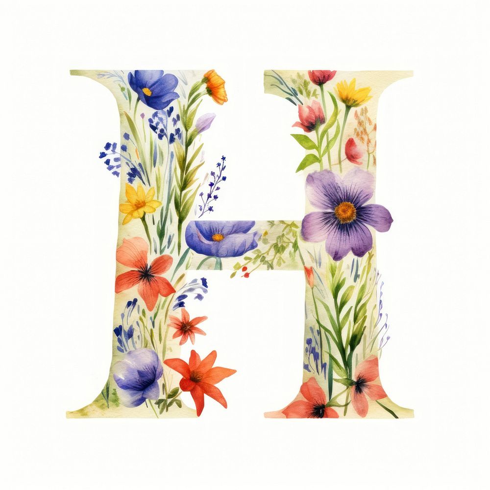 Flower art alphabet pattern.