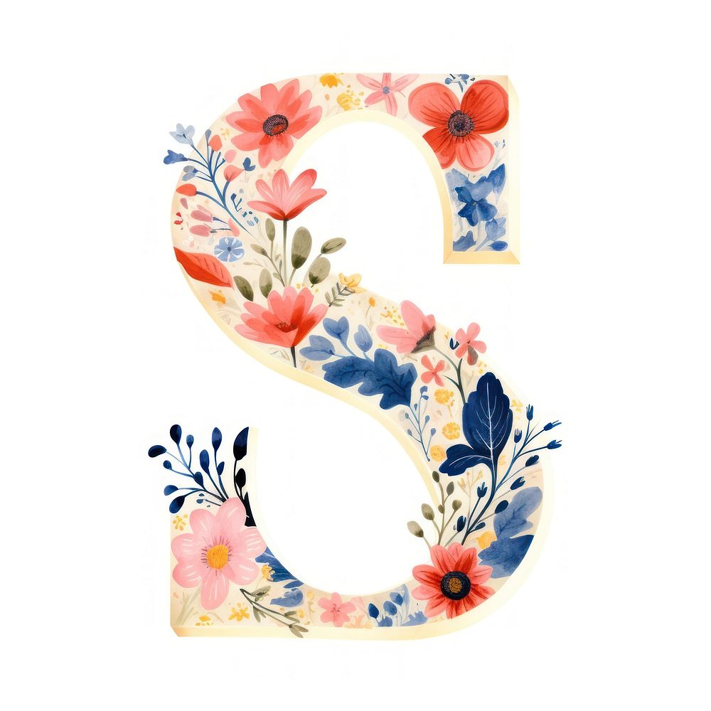 Number text alphabet flower.