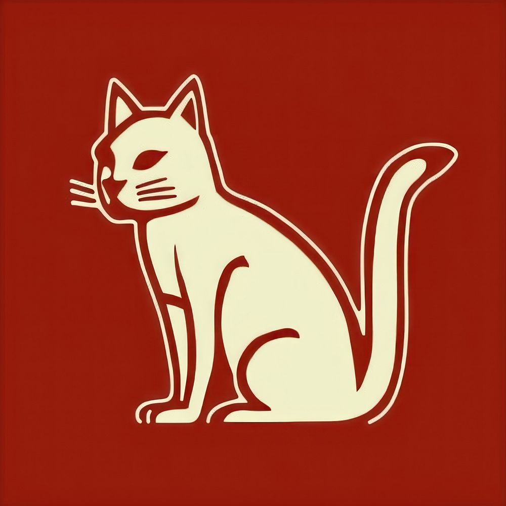 Kitten animal mammal logo.