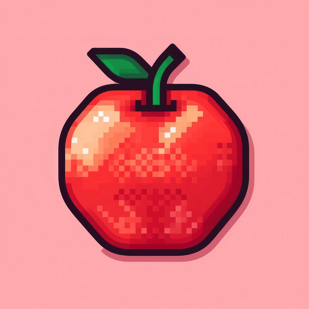 Tomato fruit pixel apple plant food.
