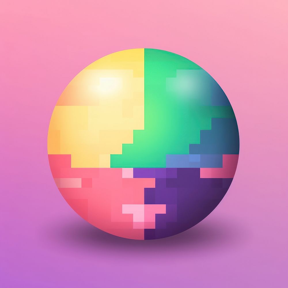 Ball pixel sphere shape technology.