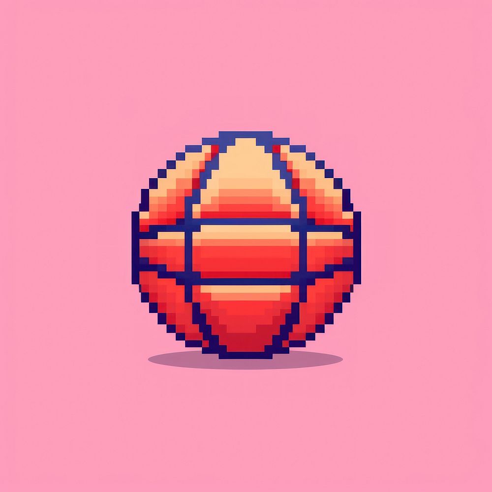 Basketball pixel sphere shape technology.