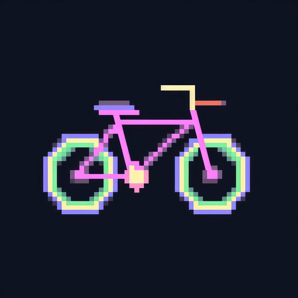 Bikecycle pixel vehicle purple transportation.