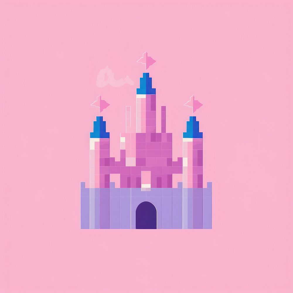 Castle pixel architecture building graphics.