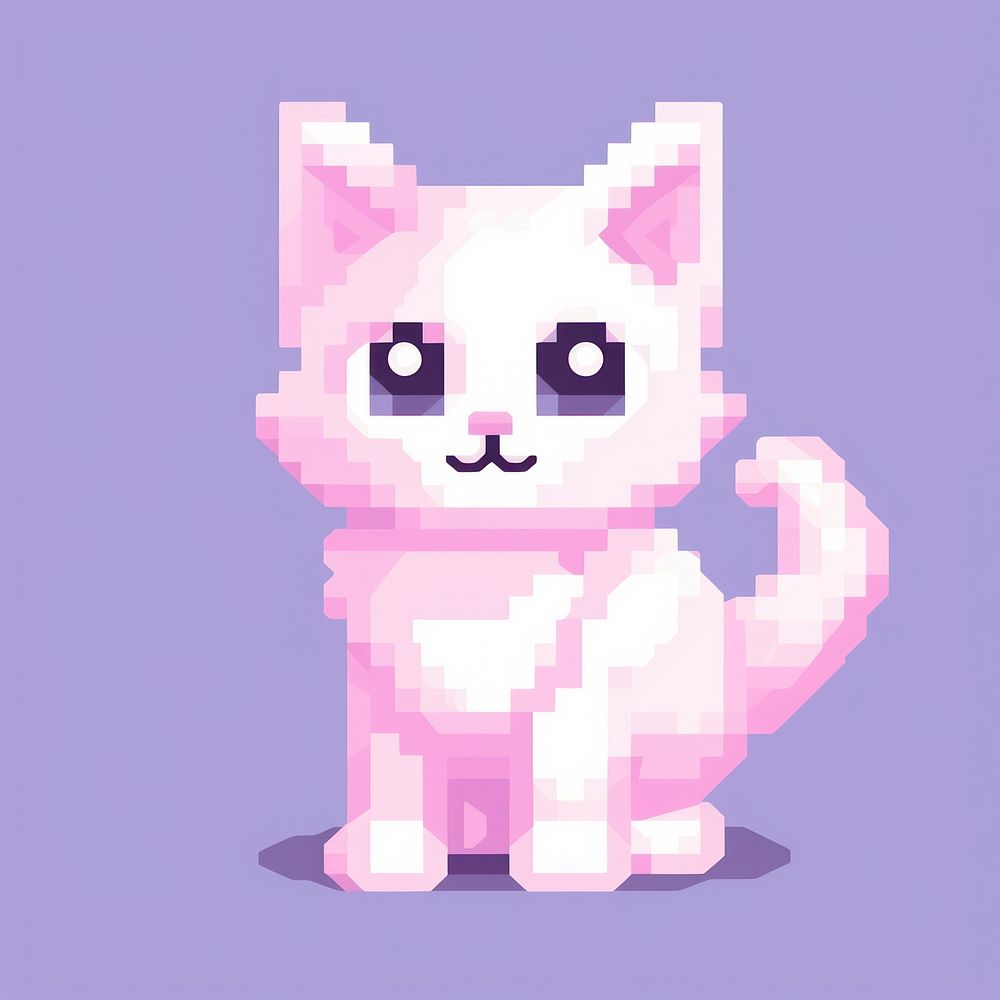 Cat pixel animal mammal cute.
