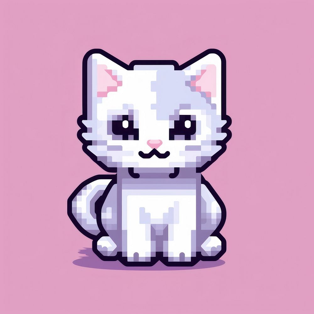 Cat pixel animal kitten mammal.