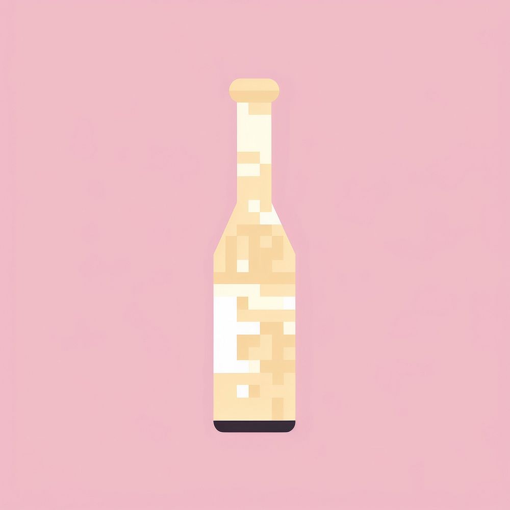Champagne bottle pixel drink wine refreshment.