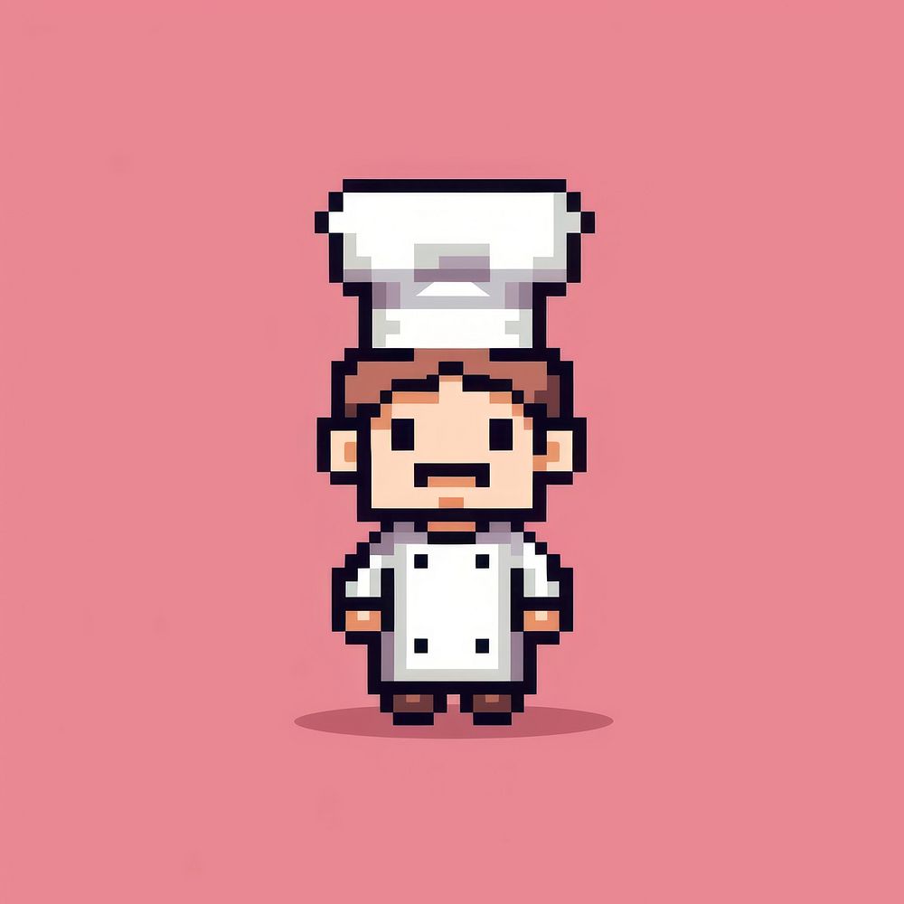 Chef pixel pixelated portrait uniform.