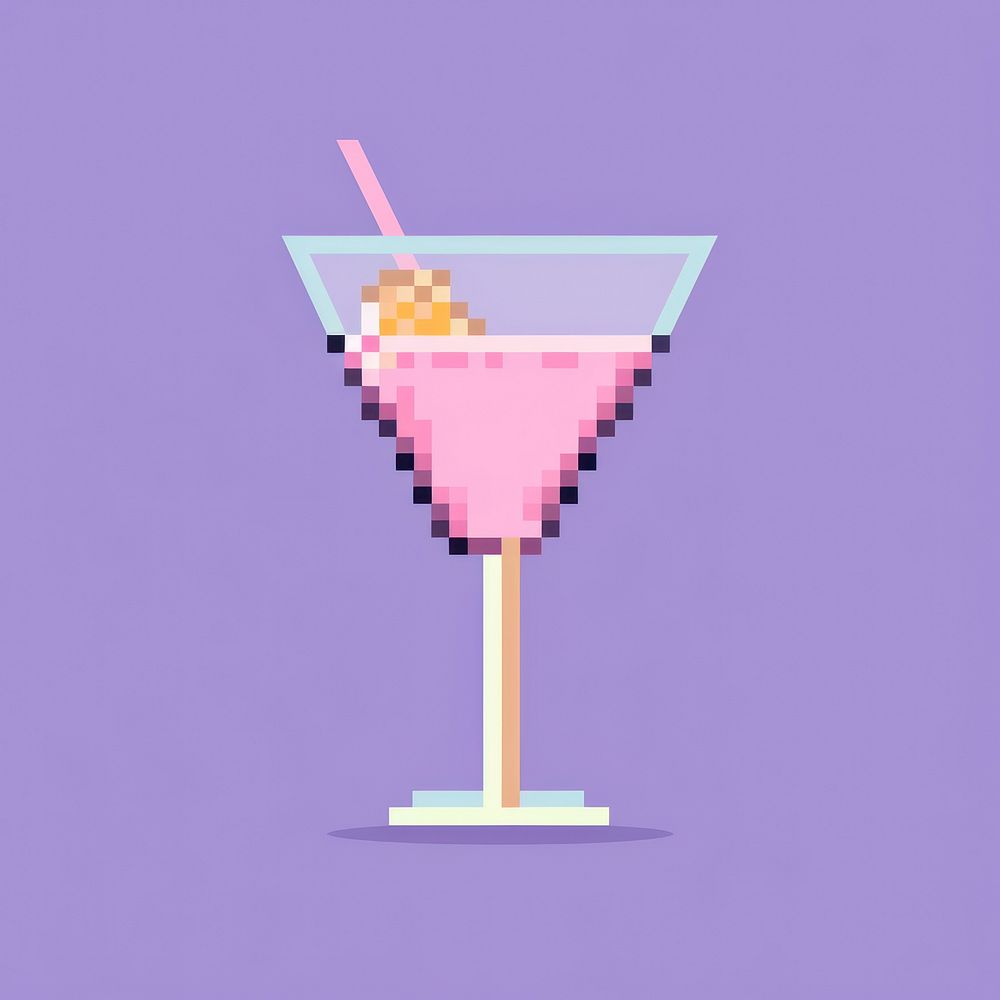 Cocktail pixel martini drink cosmopolitan. | Premium Photo Illustration ...