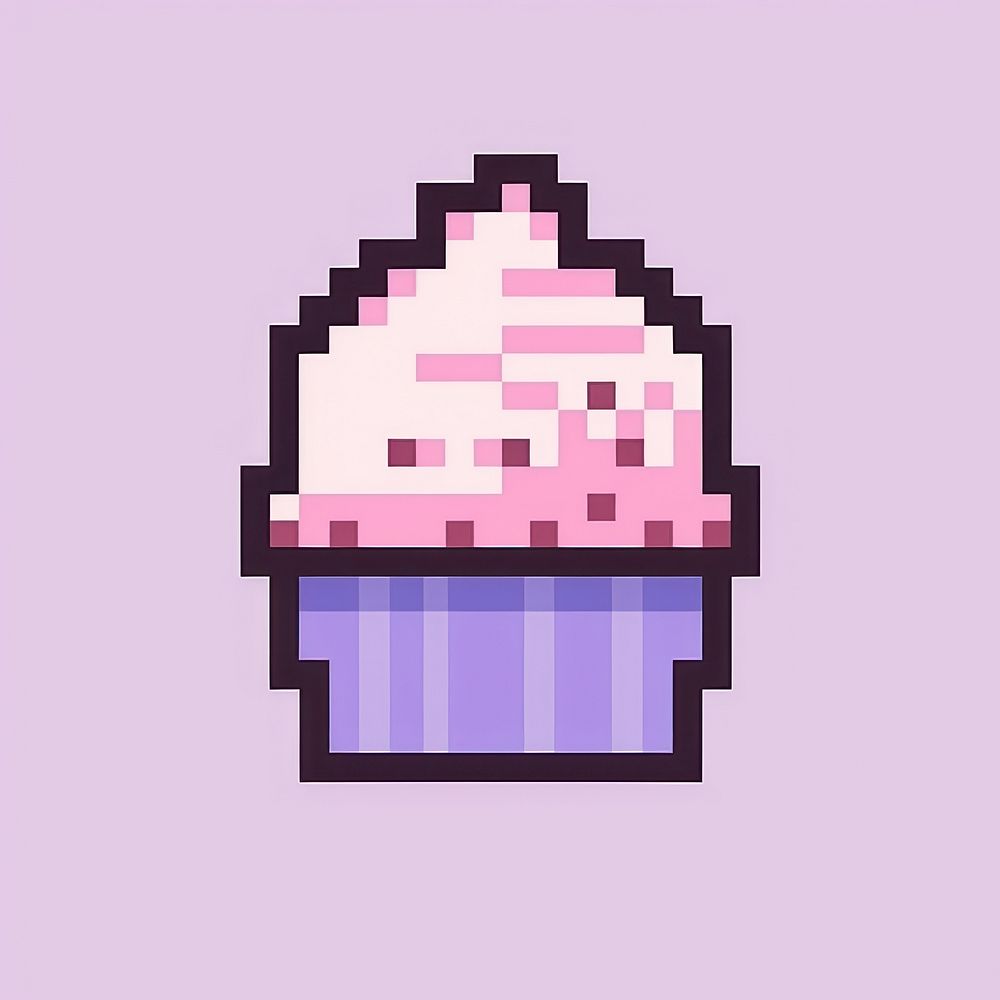 Cupcake pixel dessert food nonpareils.