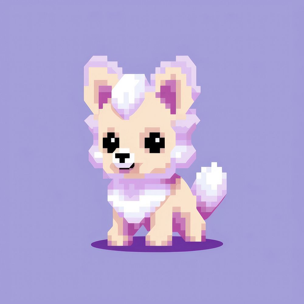 Cute animal pixel mammal pet dog.