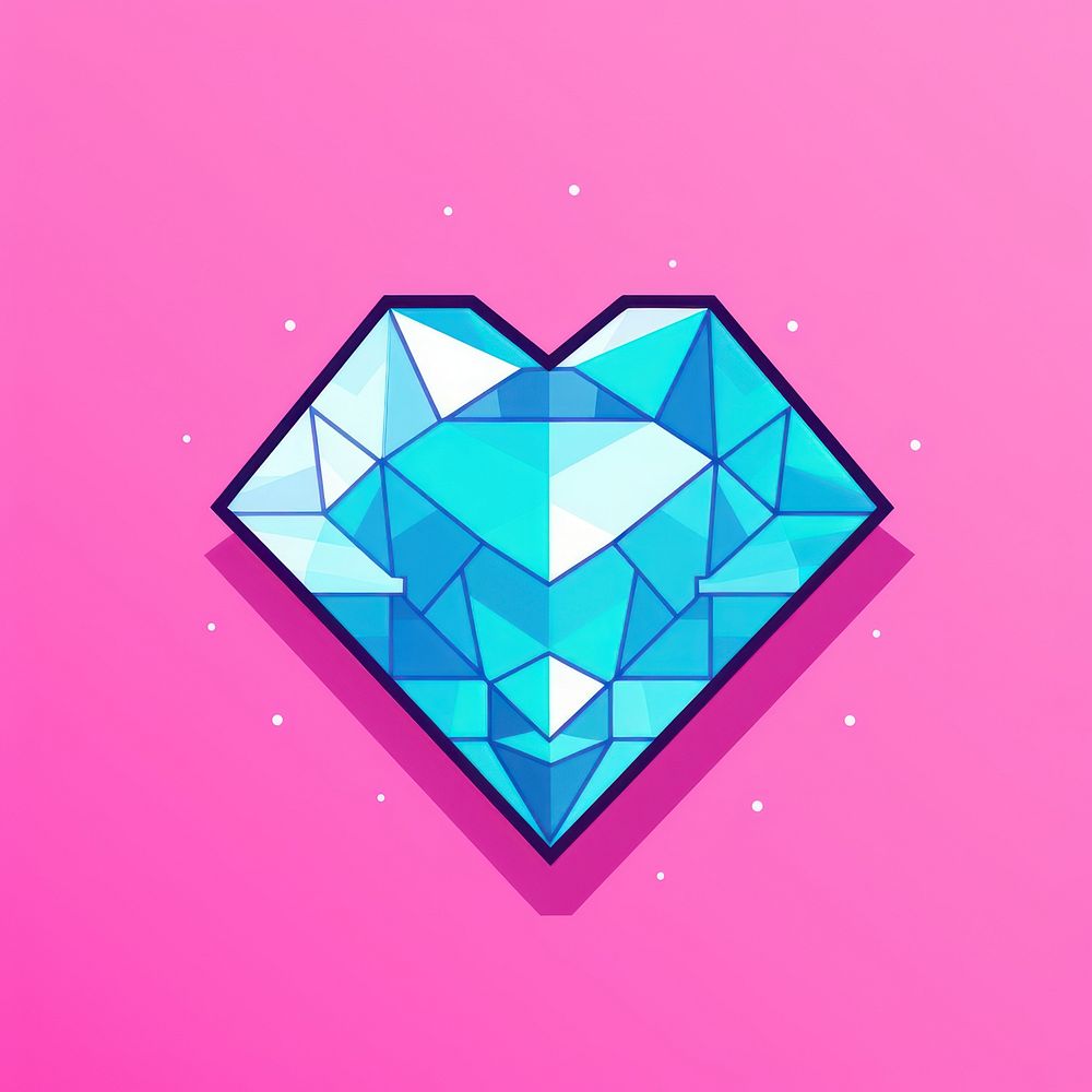 Diamond pixel jewelry shape art.