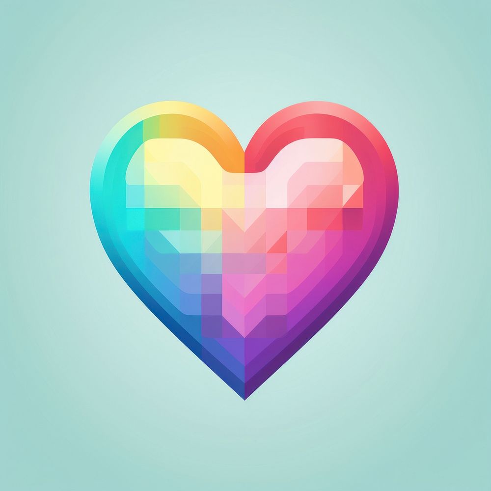 Heart pixel symbol shape creativity.