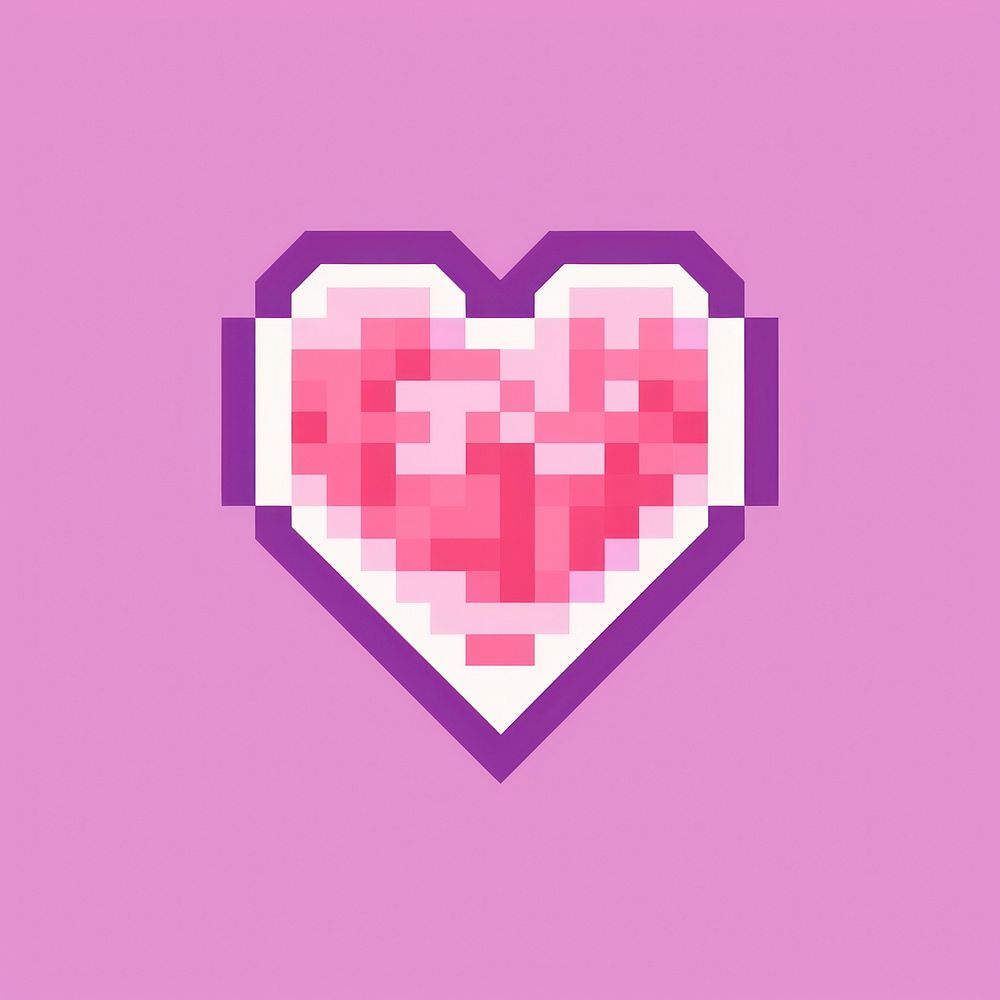 Heart pixel purple shape pixelated.