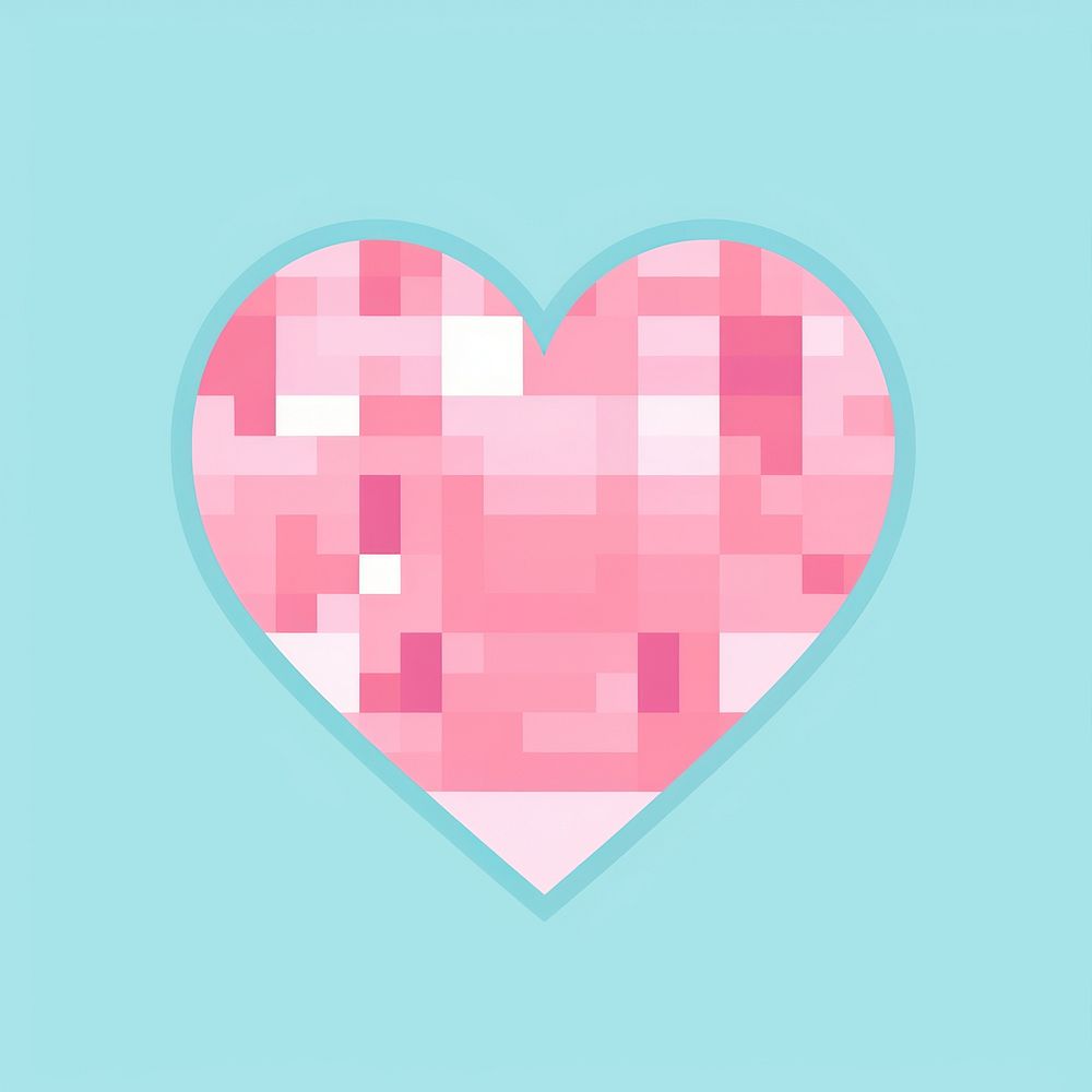 Heart pixel shape blackboard pixelated.