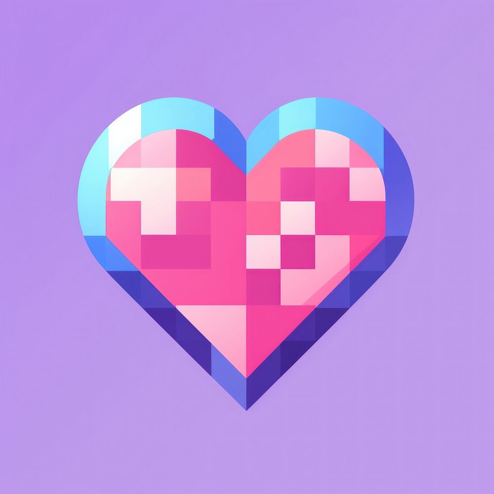Heart pixel purple shape creativity.