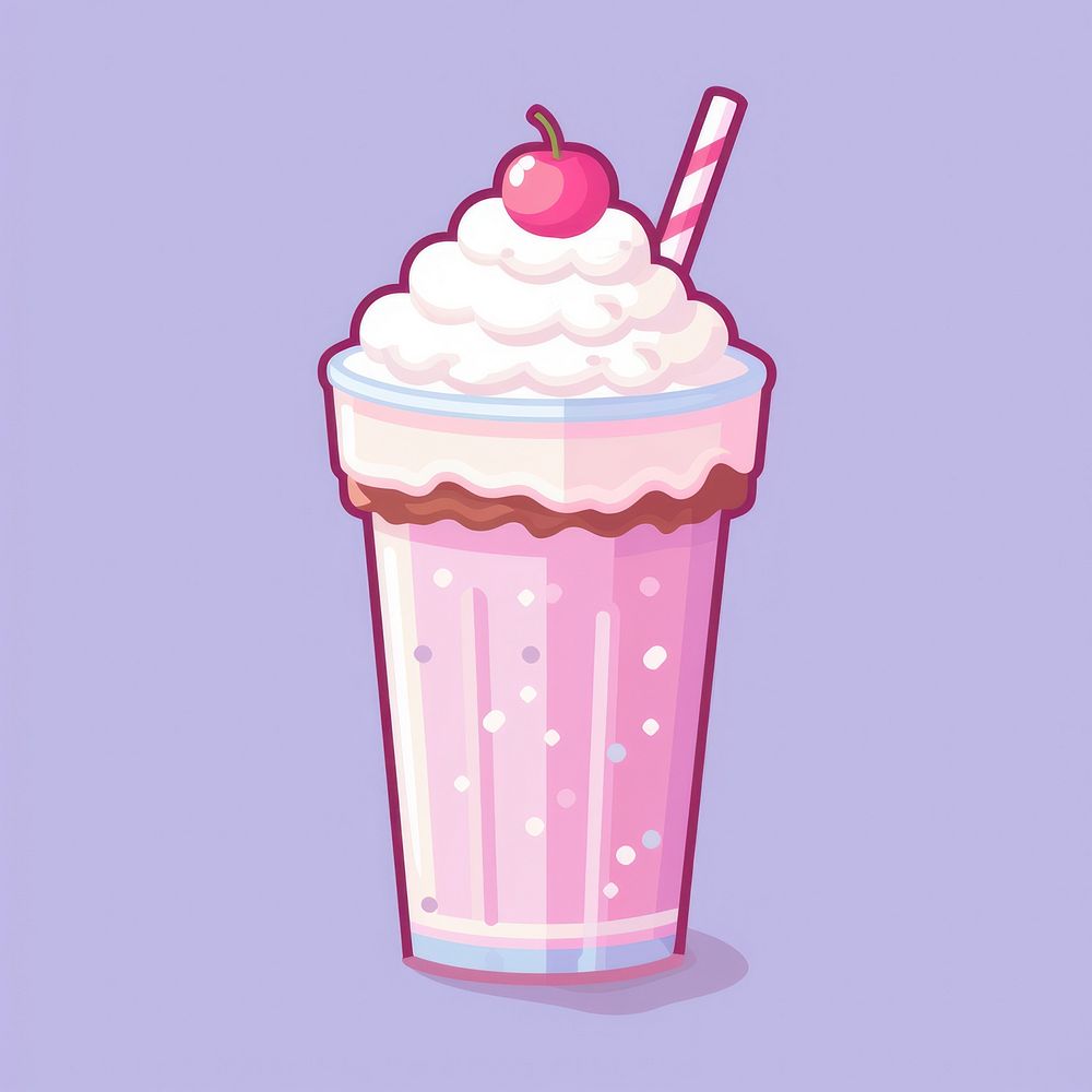 Milkshake pixel dessert drink food.