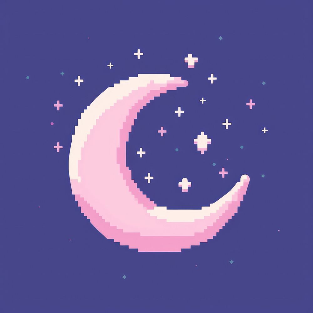 Moon pixel astronomy shape night.