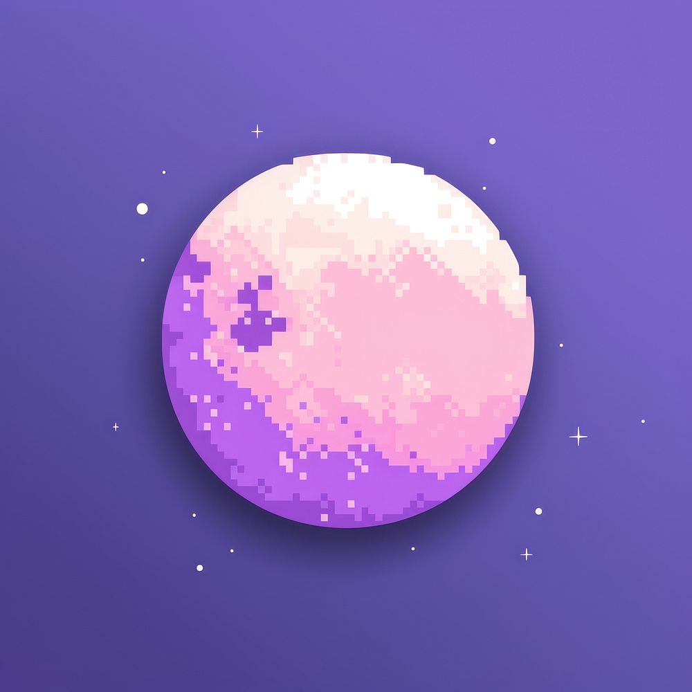 Moon pixel astronomy sphere purple.