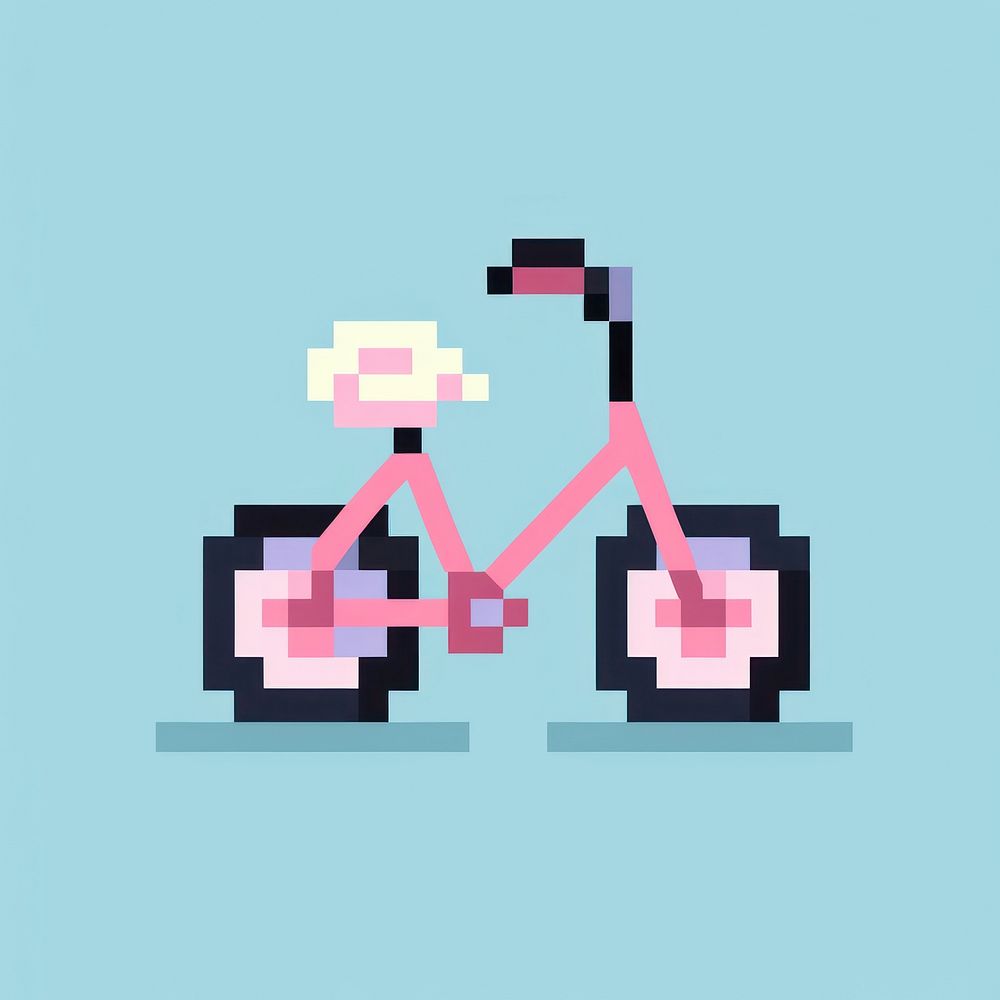 Morterbike pixel activity bicycle vehicle.