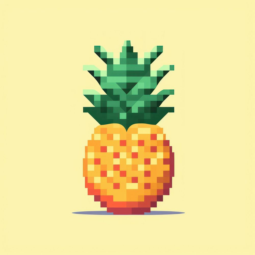 Pineapple pixel fruit plant food.