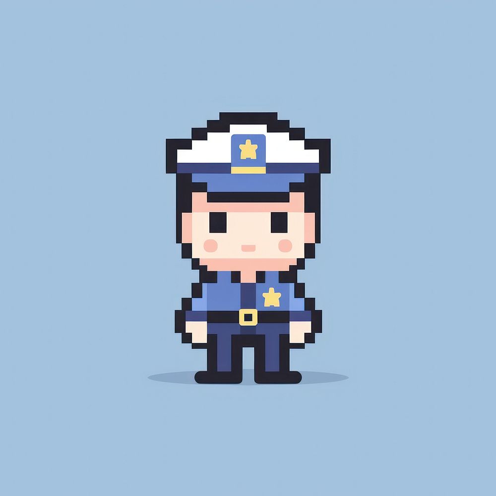 Policeman pixel protection technology nutcracker.